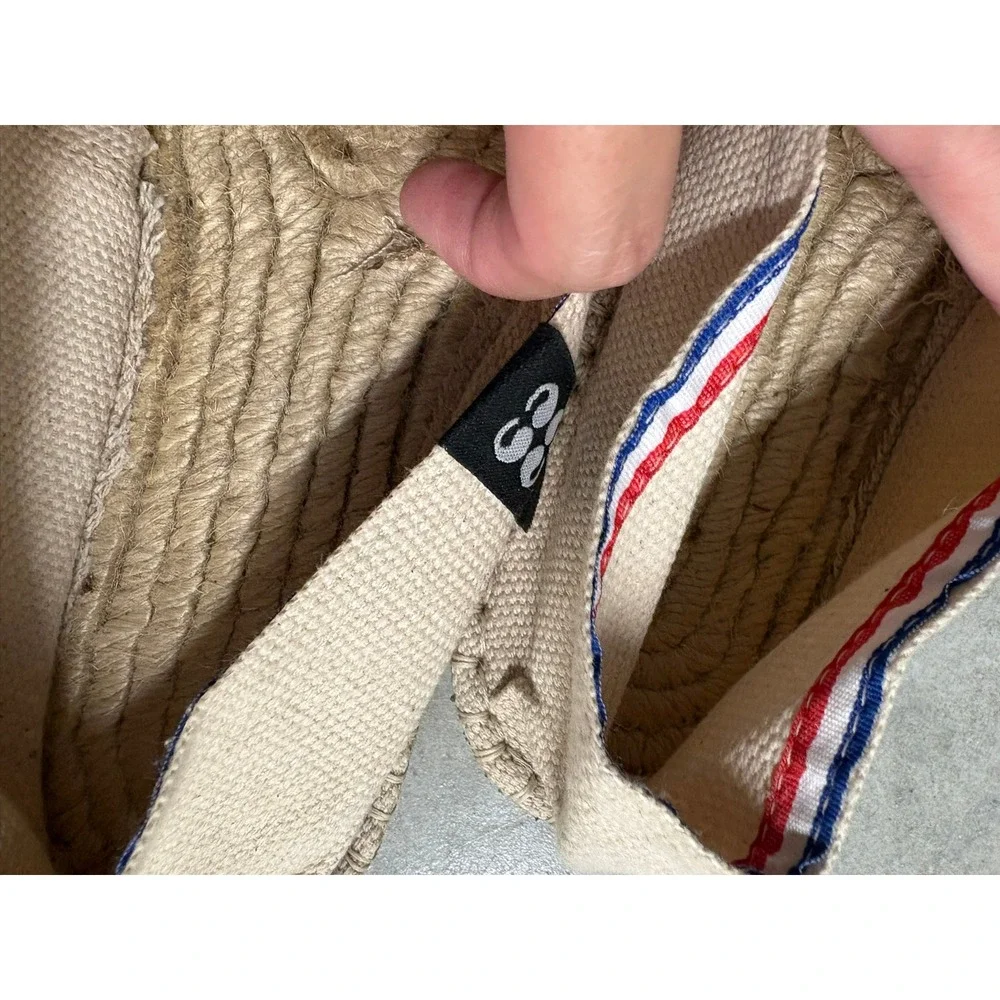 Made in France Canvas Espadrilles Cream Slip On Jute Flats Womens 39